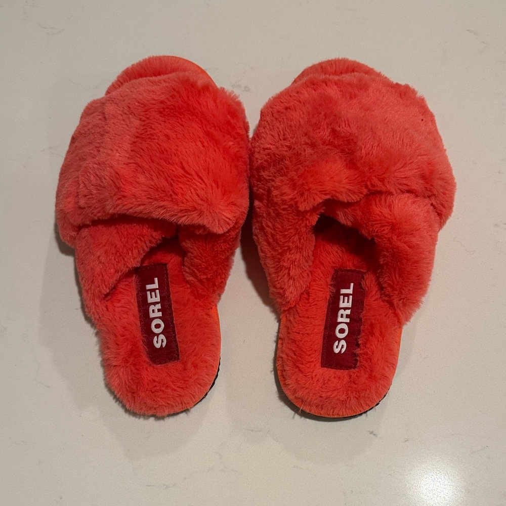 Sorel Vibrant Pink Fuzzy Slippers